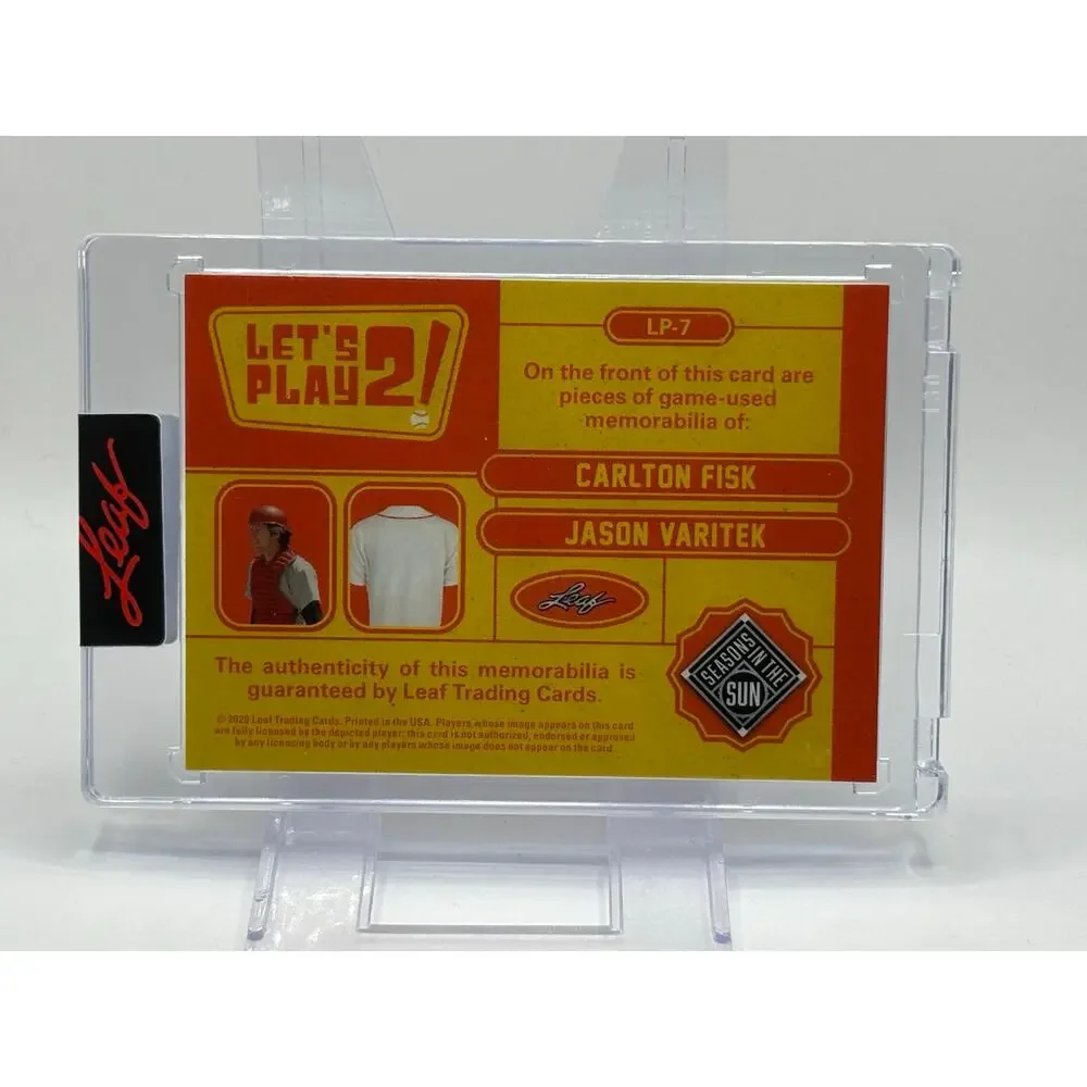 2026 Leaf Seasons In The Sun Carlton Fisk Jason Varitek Dual Bat Relic 25/35 SP